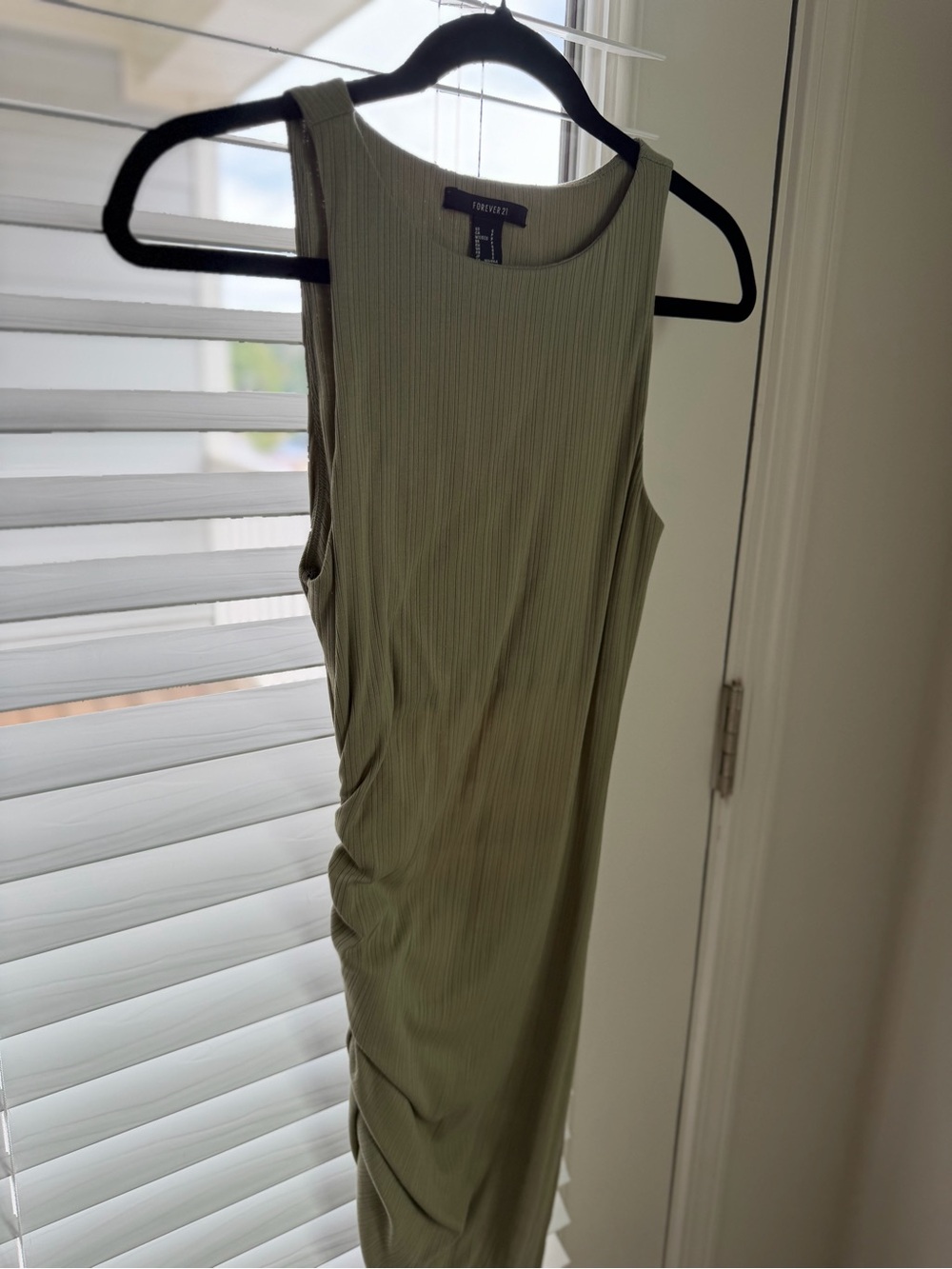 Forever 21 Light Olive Ribbed Tank Dress